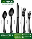W u 20 Piece Black Silverware Set  Stainless Steel Flatware