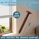 60pcs 3 Inch Vinyl Shutter Fasteners  Window Shutter Panel Pegs Shutter Screws L