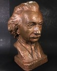 Albert Einstein Bronze Painted Ceramic Bust By Henry Van Wolf Extremely Rare