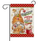  Christmas Gnome Decorative Garden Flag  Xmas Gingerbread Man Hot Cocoa Yard 