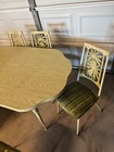 Vintage Retro Mcm Formica  Dining Set  Table   Leaf   6 Chairs
