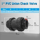 Pvc Spring Ture Union Check Valve  1in Slip Swing Utility Water One Way Check Va