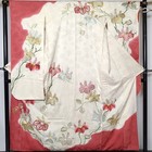 Furisode Kimono Robe Luxurious Paulownia Flowers Gold   Silver Embroidery  9886
