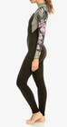 Roxy Womens 3 2mm Elite Chest Zip Steamer Wetsuit Size 2 Anthracite Floral New