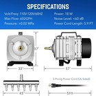 602gph Air Pump 38l min With 6 Adjustable Air Flow Outlet For Aquarium Fish Tank