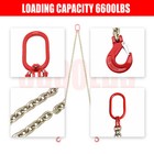 5 16 x 6  G80 Chain Lifting Sling 2 Legs 6600lbs Load Capacity W  Grab Hooks