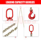 One 5 16 x6  G80 Chain Lifting Sling W 2 Legs 3t 6600lbs Capacity W  Grab Hook