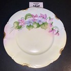 Hutschenreuther Selb Signed Pink Purple Floral Hand Painted 7  Plate Bavaria