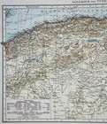 1896 Andrees Map North Africa Algeria Tunisia Tunis Sahara Barbary Alger Oran