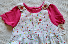 Vintage Allison Ann Toddler Dress 3t White Floral Print With Bibs Look Nwt New