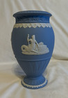 Wedgwood Pale Blue Jasperware Classical Footed Vase 8 