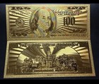  100 00 Dollar Golden Rays  Certificate Repro Gold Foil Novelty Note 24k