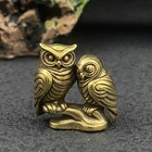 Vintage Brass Owl Figurine Solid Metal Bird Statue Desktop Office Shelf Decor