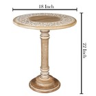 Wooden Pillar Round End Table  Modern Round Wooden Coffee Table  Living Room Rus