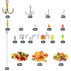 1721pcs Spinner Making Lures Diy Kit Blade Treble Hooks Rig Floats Walleye Trout