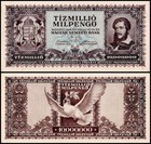 Hungary 10 Million Milpengo  1946  P-129  Used X 10 Pcs