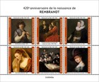 Rembrandt Paintings Art Mnh Stamps 2025 Central African M s   S s