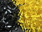 Vintage Large Cheerleader 20    Pom Poms Black   Yellow Plastic Handles