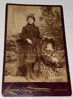 Rare Antique Victorian American Doll Carriage Toys   Girl Cabinet Card Photo  Ma