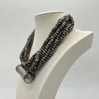Iris Apfel   Bajalia Silver Toned Metal   Black white Chunky Statement Necklace