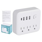 1700j Surge Protector 7 Outlet Extender With 3 Usb Charger Port Wall Adapter Tap
