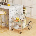 Bar Cart  3-tier Rolling Home Bar Serving Cart With Mirrored Shelves   4 Wheels