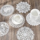 6 Pack Crochet Doilies Vintage Lace Doilies 6 Inch White Round Cloth Doily Croch