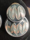 Vintage Earrings Enamel  Silver Colored Rope Costume Jewelry Fashion