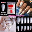500pcs bag Long Ballerina False Nail Tips Acrylic Coffin Full Cover Fake Nails