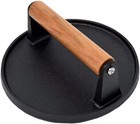 Cast Iron Smash Burger Press Heavy Duty Grill Meat Press Wooden Handle