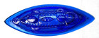 Vintage Cobalt Blue Glass  remember The Maine  Battleship Trinket Box   A  