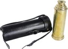 15  Solid Brass Handheld Telescope - Pirate Spyglass With Black Leather Case