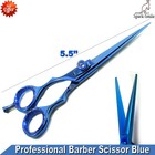 Professional Hairdressing Barber Salon Hair Blue Coated Scissors Shears 5 5   Ce