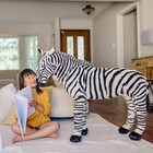 Melissa   Doug Giant Striped Zebra - Lifelike Stuffed Animal  nearly 3 Toy