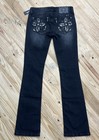 Nwt Miss Me Women Dark Grey Signature Boot Cut Jean Bling Sequin Sz 28