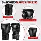 Boxing Gloves And Punching Mitts Set For Kids 6oz Black Gloves Curved Punch Mitt
