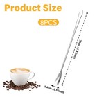 8 Pcs Stainless Steel Coffee Stirrers - Long Spoon Reusable 7 87  Metallic