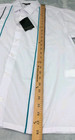Nwt Mens Mexican Guayabera Shirt White Short Sleeve Blue Stripes Size 44 Chest