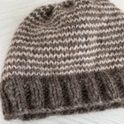 New Handmade Knit Boy s Or Girl s Winter Beanie Cap Brown Beige Zig Zag Size S m
