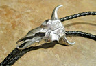 Bold     Vintage Navajo Sterling Silver Cattle   Steer   Cowboy Bolo Tie