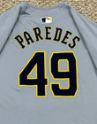 Paredes Size 42  49 2024 Milwaukee Brewers  game-used  Jersey Road Gray  300 Mlb