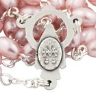 Classic Rosary With Oval Hail Mary Beads And Silver-tone Crucifix And Medal     