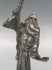 Pewter Wizard With Raised Staff   Crystals Vintage