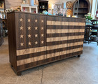 55  Hand-carved Buffet Sideboard Rustic Americana Star Storage Cabinet Credenza