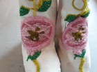 Native American Beaded Older Childs Leather Moccasins    Atl-0526 09214