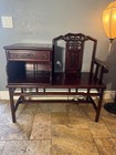 Fine Chinese Carved Rosewood Carved Telephone Table stand With  Drawer And Chair