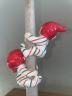 Vtg Christmas Lefton Elf Set 5 Candy Cane Pixie Ornaments Figurine Made In Korea