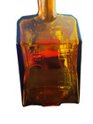 Vintage Ec s Booz s Old Cabin Whiskey Decanter Clear Brown Glass Bottle 8 1 4  T
