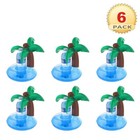 6 Pcs Inflatable Drink Can Cup Holder Float Coasters Pool Bath Water Party Palm 