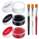 Large Capacity Black White Red Oil Face   Body Paint Set With Brushes For Art  C